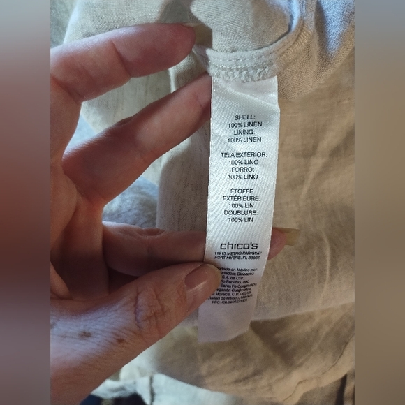 Chicos Linen Tunic Top Lagenlook Minimalist Boho Long Tunic - Picture 15 of 16